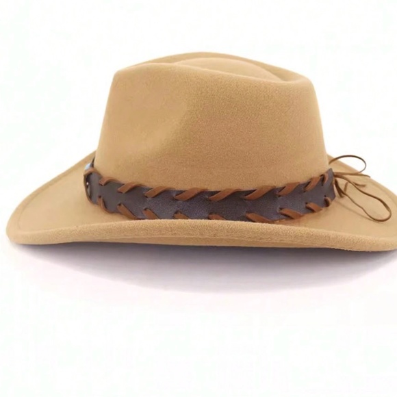 Western Braided Vegan Leather Cowboy hat - Picture 5 of 7
